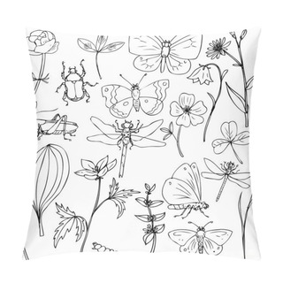 Personality  Big Set Of Meadow Objects Pillow Covers