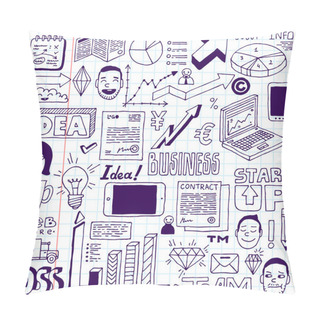 Personality  Business Doodles Set. Pillow Covers