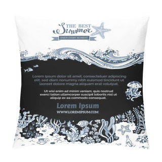 Personality  Vector Sealife Background.  Pillow Covers