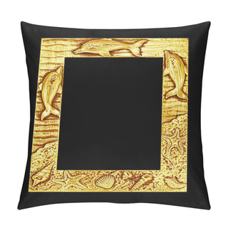 Personality  Antique Golden Frame Isolated On Black Background, Clipping Path Pillow Covers