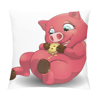 Personality  Pig And Cookies Pillow Covers