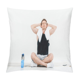 Personality  Man Relaxing After Workout Pillow Covers