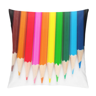 Personality  Varicolored Color Pencils Set On White Pillow Covers