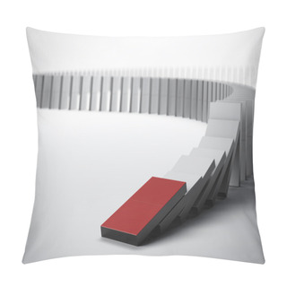 Personality  Red And White Domino Pillow Covers