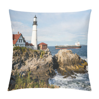 Personality  Incoming Traffic At Portland Head Lighthouse Pillow Covers