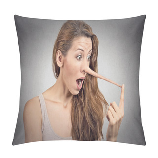 Personality  Woman With Long Nose Pillow Covers