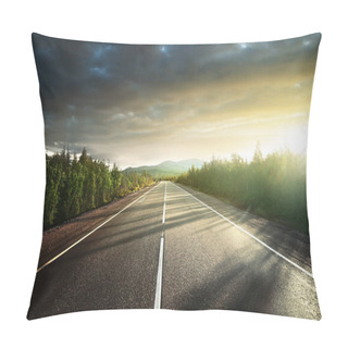Personality  Road In North Mountains Pillow Covers