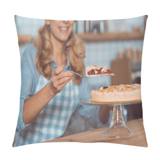 Personality  Waitress With Pie In Cafe Pillow Covers