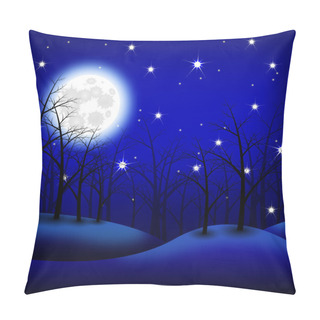Personality  Moon Night Landscape. Vector Illustration Pillow Covers