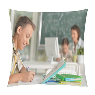 Personality  Teenage Boy Doing Lessons Pillow Covers