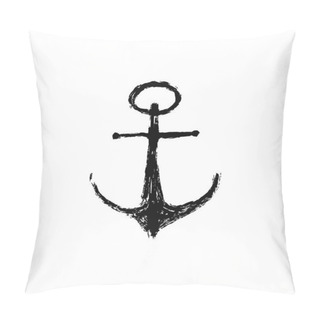 Personality  Isolated Grunge Drawing Anchor Icon Pillow Covers