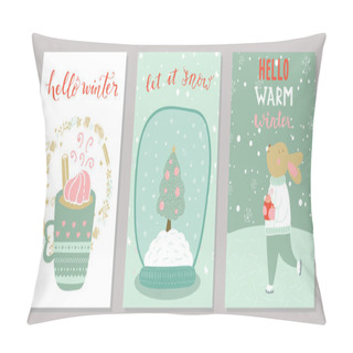 Personality  Merry Christmas And Winter Set Card Pillow Covers