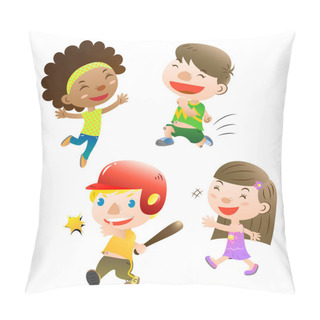 Personality  Cute Kids Playing Pillow Covers