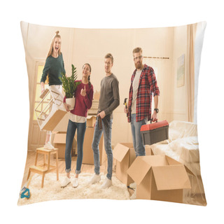 Personality  Friends At New Home Pillow Covers