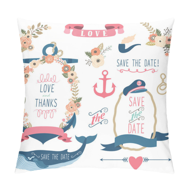 Personality  Nautical Sea Wedding Elements pillow covers