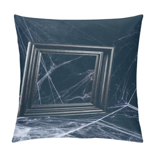 Personality  Black Frame In Spider Web, Creepy Halloween Decor Pillow Covers