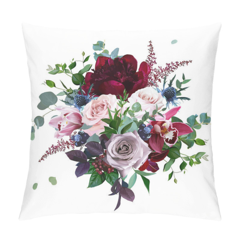 Personality  Luxury fall flowers vector bouquet pillow covers