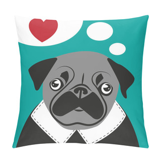 Personality  Pug Love Card Hipster Funny Valentines Gift, Wedding, Birthday, Celebration Pillow Covers
