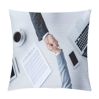 Personality  Business People Shaking Hands Pillow Covers