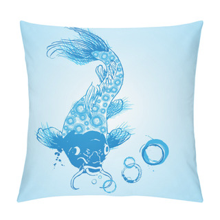 Personality  Vector Blue Catfish, Vector Design Pillow Covers