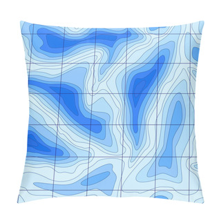 Personality  Seamless Abstract Topographical Map With Lines Of The Deep Sea. Pillow Covers