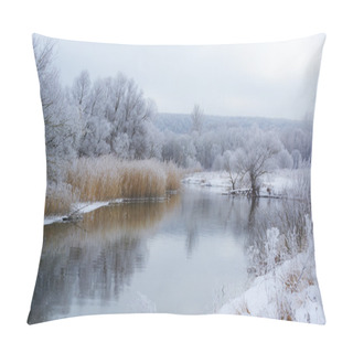 Personality  Winter Landscape With River Pillow Covers