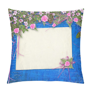 Personality  Writing Abstract Background With Paper And Floral Beautiful Bouq Pillow Covers