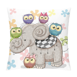 Personality  Elephant And Owls Pillow Covers