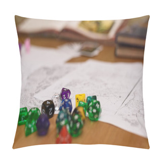 Personality  Role Playing Game Set Up On Table Pillow Covers