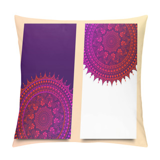 Personality  Vector Mandala Pattern In Two Color For Template, Flyer Or Invitation Card Design. Pillow Covers