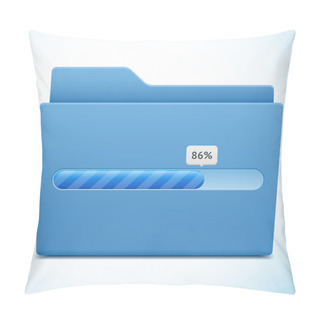 Personality  Vector Blue Folder With Progress Bar Isolated Pillow Covers
