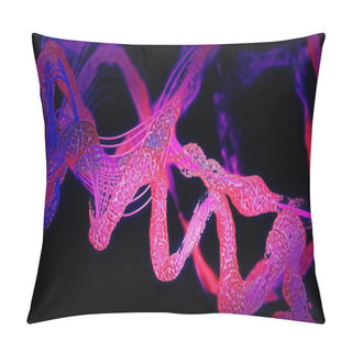 Personality  Chain Of Amino Acid Or Biomolecules Called Protein - 3d Illustration Pillow Covers