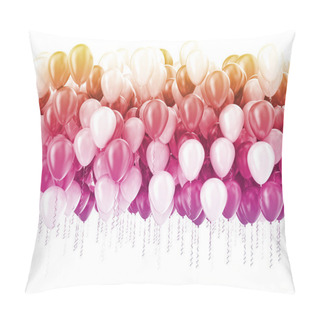 Personality  Multi Color Pastel Color Party Balloons Isolated On White  Pillow Covers