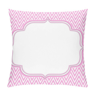 Personality  Pink And White Chevron Zigzag Frame Background Pillow Covers