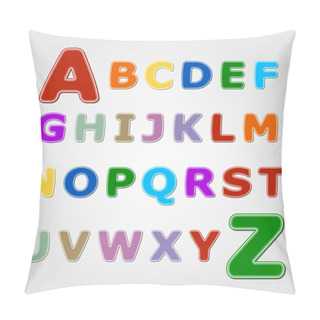 Personality  Colourful Sticker Font - Letter From A To Z Pillow Covers
