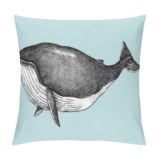 Personality  Hand Drawn Blue Whale Retro Style Pillow Covers