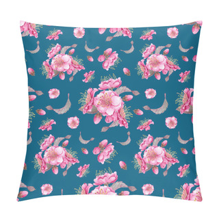 Personality  Watercolor Sakura Pattern. Pillow Covers