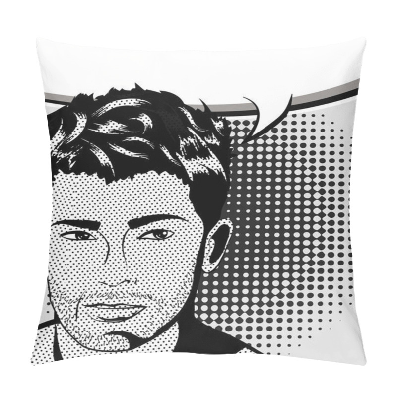 Personality  Pop art Man with Speech Bubble  pillow covers