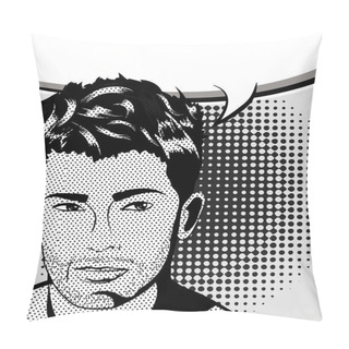 Personality  Pop Art Man With Speech Bubble  Pillow Covers