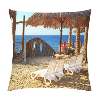 Personality  Beach Decoration At The Luxury Hotel, Sharm El Sheikh, Egypt Pillow Covers