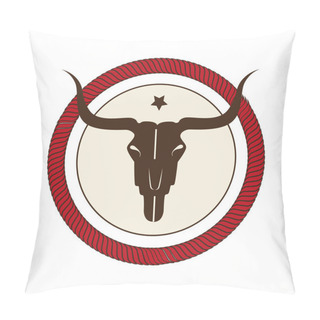 Personality  Bull Skull Wild West Icon Pillow Covers