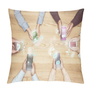 Personality  Businesspeople Using Social Media Pillow Covers