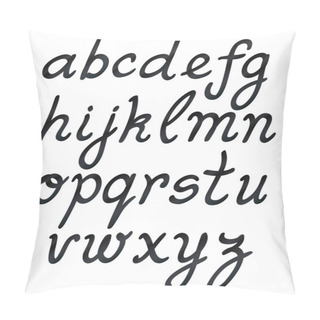 Personality  Handwritten Abc Set. Black On White Vector Pillow Covers