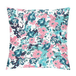 Personality  Cute Pattern In Small Flower. Small Colorful Flowers. White Background. Ditsy Floral Background. The Elegant The Template For Fashion Prints. Pillow Covers