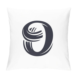 Personality  O Letter Logo Script Lettering. Vector Elegant Hand Drawn Letter Pillow Covers