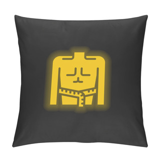 Personality  Body Mass Yellow Glowing Neon Icon Pillow Covers