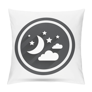 Personality  Moon, Clouds And Stars Sign Icon. Dreams Symbol. Pillow Covers
