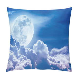 Personality  Nighttime Sky With Clouds And Bright Full Moon With Shiny.   Pillow Covers