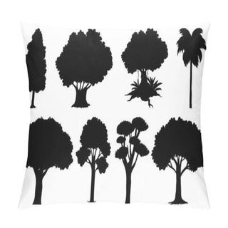 Personality  Set Of Plant And Tree Silhouette Illustration Pillow Covers