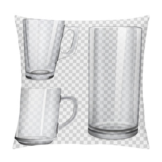 Personality  Two Transparent Glass Cups And One Glass For Juice Pillow Covers